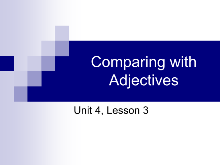 Comparing With Adjectives Worksheet Pdf
