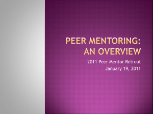 Peer Mentoring: A History and Overview