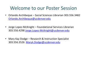 our Poster Session - University of Colorado Denver