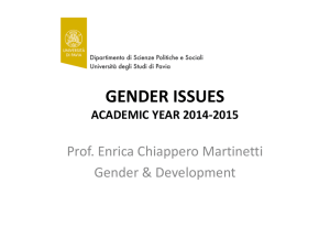 GENDER ISSUES ACADEMIC YEAR 2013-2014