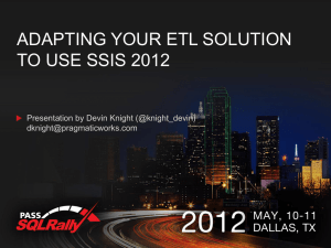 Adapting Your ETL Solution to use SSIS 2012