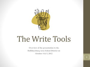 The Write Tools PowerPoint - Hollidaysburg Area School District