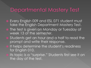 Departmental Mastery Test