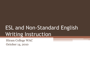 ESL and Non-Standard English Writing Instruction