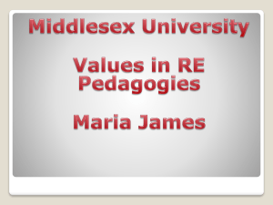 Maria James – Values in RE Pedagogies