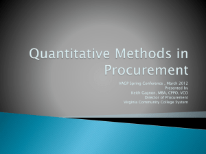 Quantitative Methods in Procurement