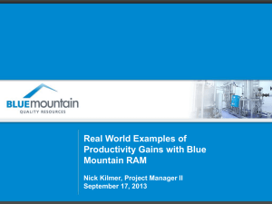 Real World Examples of Productivity Gains with Blue Mountain RAM