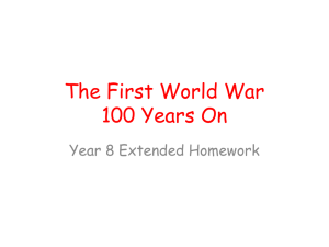 The First World War 100 Years On