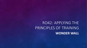 Ro42: applying the principles of training