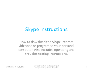 Skype Instructions - University of Alaska Anchorage