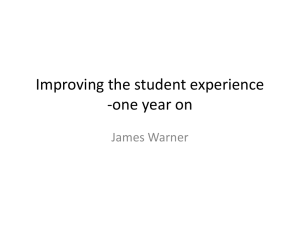 Improving the student experience