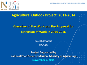 Analysis for Food Security" Project by National Council of Applied