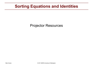 ppt for FAL sorting eqns and identities