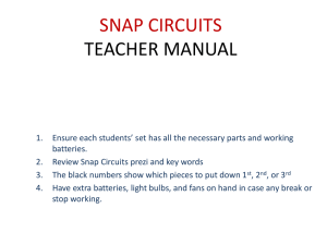 SNAP CIRCUITS Teacher Instructions
