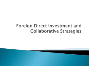 Foreign Direct Investment and Collaborative Strategies