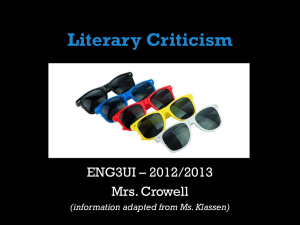 Introduction to Literary Criticism