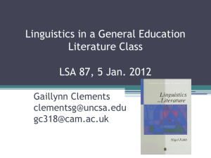 Teaching Linguistics in a - Linguistic Society of America