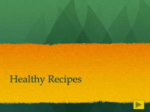 Powerpoint for Healthy Recipes