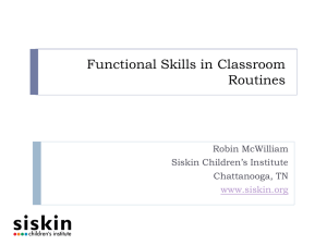 Functional Skills in Classroom Routines
