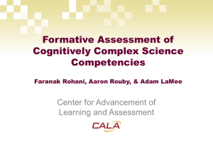 Formative Assessment of Cognitively Complex Science
