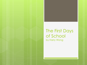 The First Days of School powerpoint - CI204