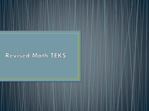 Revised Math TEKS