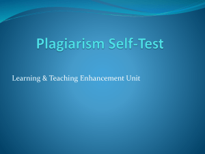 Plagiarism Self Test File - Moodle 2012-13