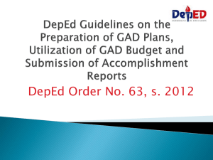 DepEd Guidelines on the Preparation of GAD Plans