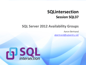 SQL37: SQL Server 2012 Availability Groups