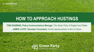 HOW TO APPROACH HUSTINGS - Green Party Members` Website