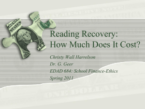 Reading Recovery- How Much Does It Cost