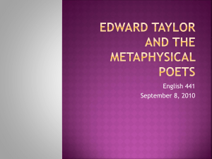Edward Taylor and the Metaphysical Poets