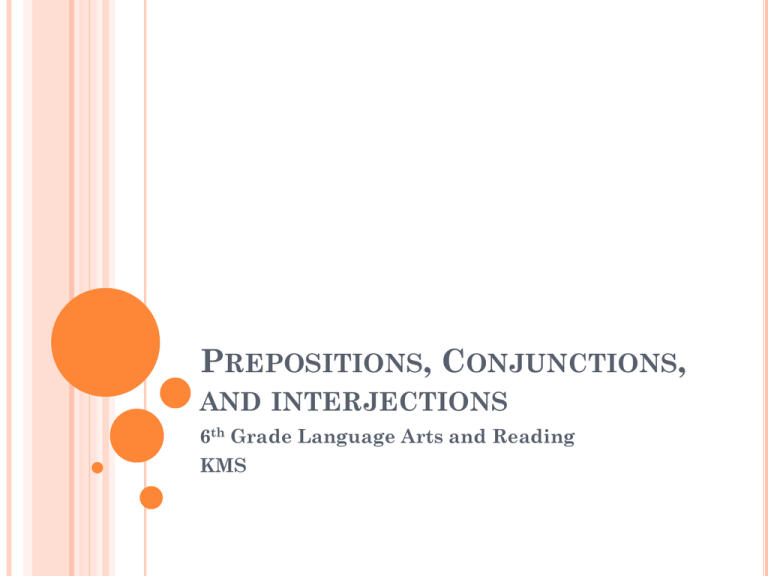 Prepositions Conjunctions And Interjections