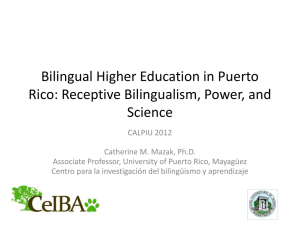 Bilingual Higher Education in Puerto Rico
