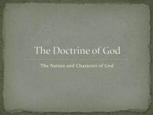 The Doctrine of God - Bells Run Baptist Church
