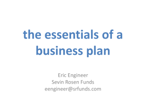 Eric Engineer - Essentials of a Business Plan