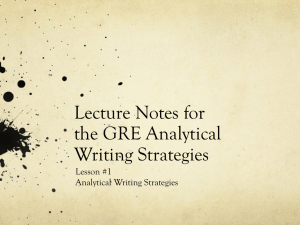 GRE Lecture Outline on Analytical Writing Strategies