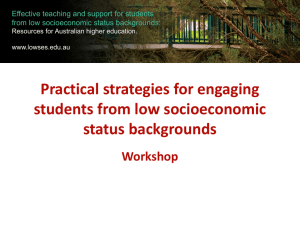 Workshop - Effective teaching and support of students from low