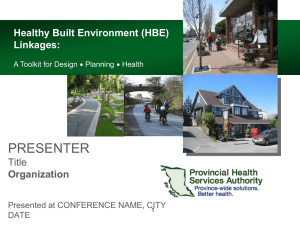 (HBE) Linkages - Provincial Health Services Authority