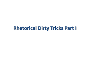 Rhetorical Dirty Tricks Part III