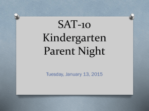 SAT Parent Night Kindergarten