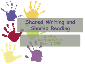 Shared Writing and Shared Reading