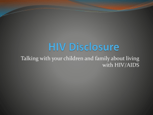HIV Disclosure: Talking with your children and family about living