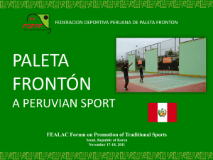 Paleta Fronton a Peruvian Sport - Federación Deportiva Peruana de