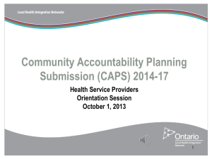 Community Annual Planning Submission (CAPS