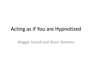 Acting as if You are Hypnotized