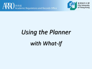 Using the Planner with What-If