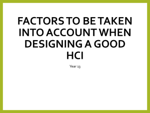 Factors to be taken into account when designing a good HCI