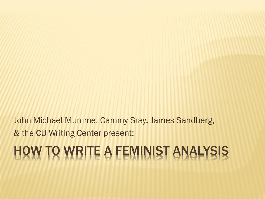 feminist analysis example