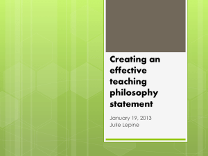 Creating an effective teaching philosophy
